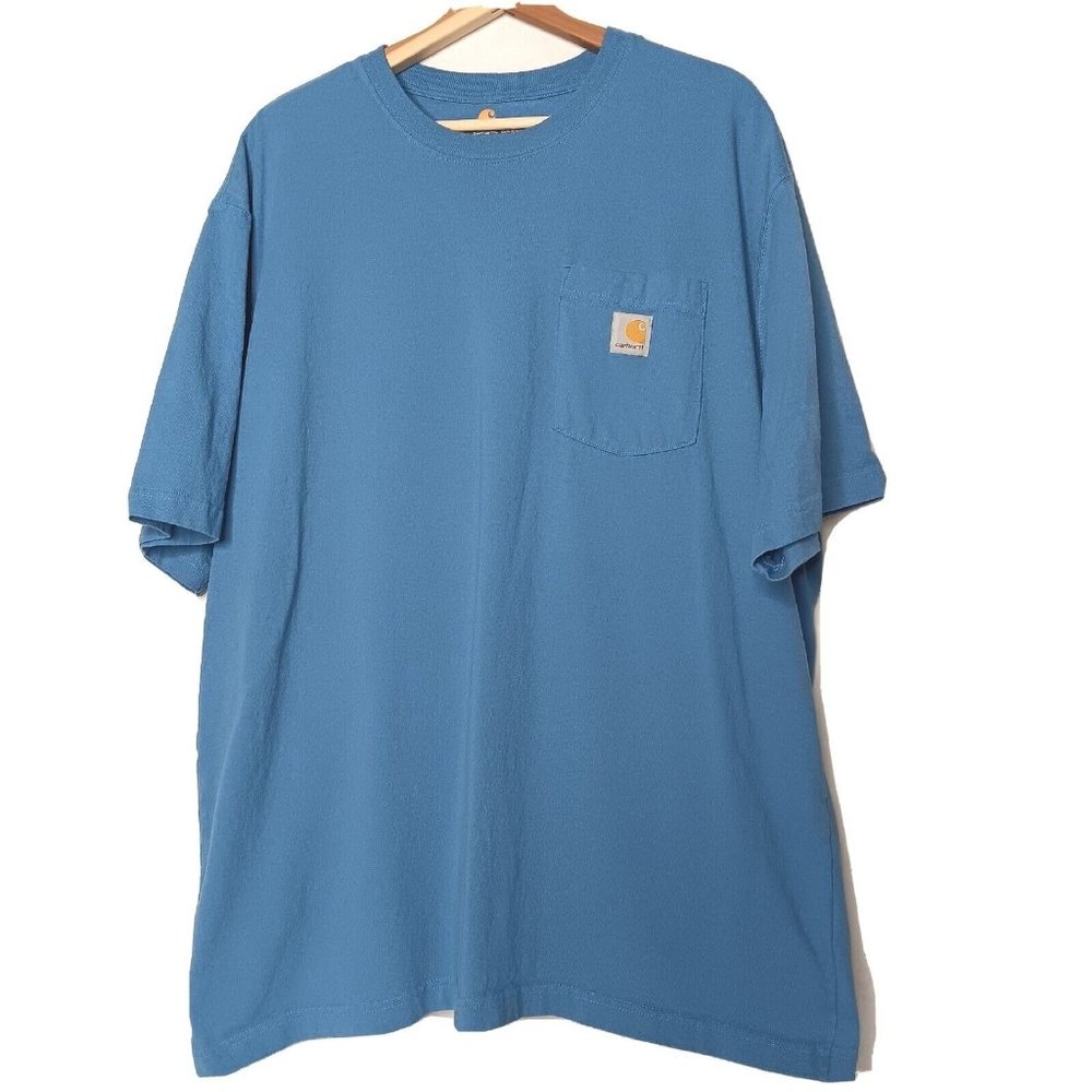 Carhartt T Shirt Men XL Original Fit Pocket Logo Relaxed Workwear Classic Blue